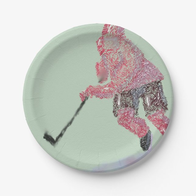 The Hockey Player Paper Plate (Front)