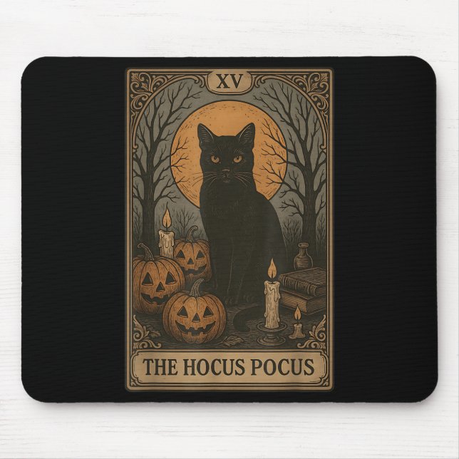 The Hocus Pocus Cat Pumpkin Lantern Mystical Spook Mouse Mat (Front)