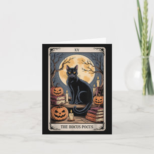 The Hocus Pocus Tarot Halloween Cat Pumpkin Mystic Card