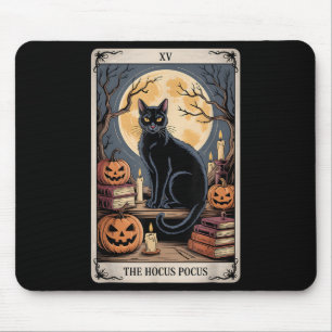 The Hocus Pocus Tarot Halloween Cat Pumpkin Mystic Mouse Mat