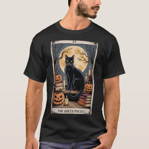 The Hocus Pocus Tarot Halloween Cat Pumpkin Mystic T-Shirt