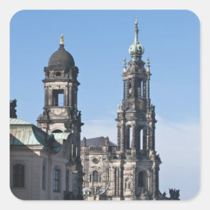 The hofkirche (Church of the Court) Dresden Square Sticker