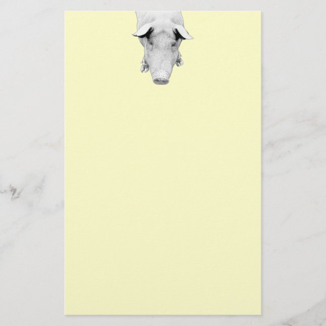 The Hog in Black and White Stationery (Front)