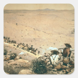'The Hold Up', c.1900 (oil on canvas) Square Sticker