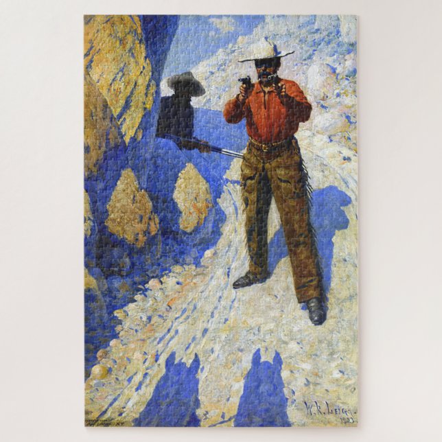 The Hold Up (The Ambush) 1903 William R. Leigh Jigsaw Puzzle (Vertical)