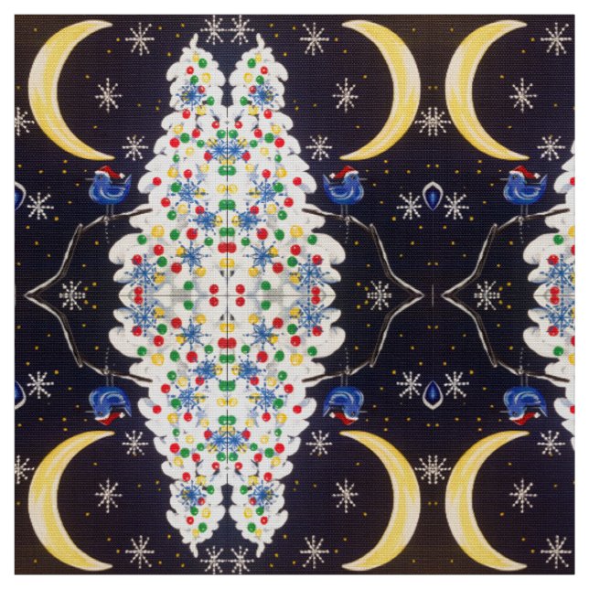The Holiday Bluebird Moon Fabric (Swatch)