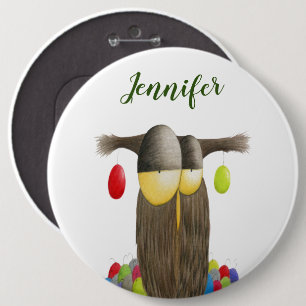 The Holiday Owl Illustration 6 Cm Round Badge