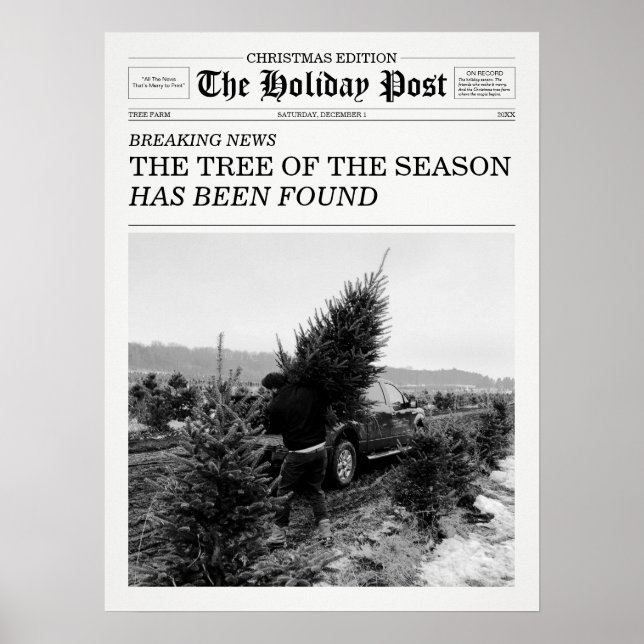 The Holiday Post Newspaper Christmas Tree Farm Poster (Front)