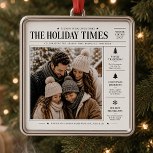The Holiday Times Personalised Family Photo Metal Tree Decoration