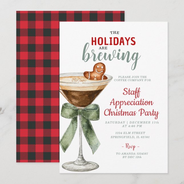 The Holidays Are Brewing Office Community Invite (Front/Back)