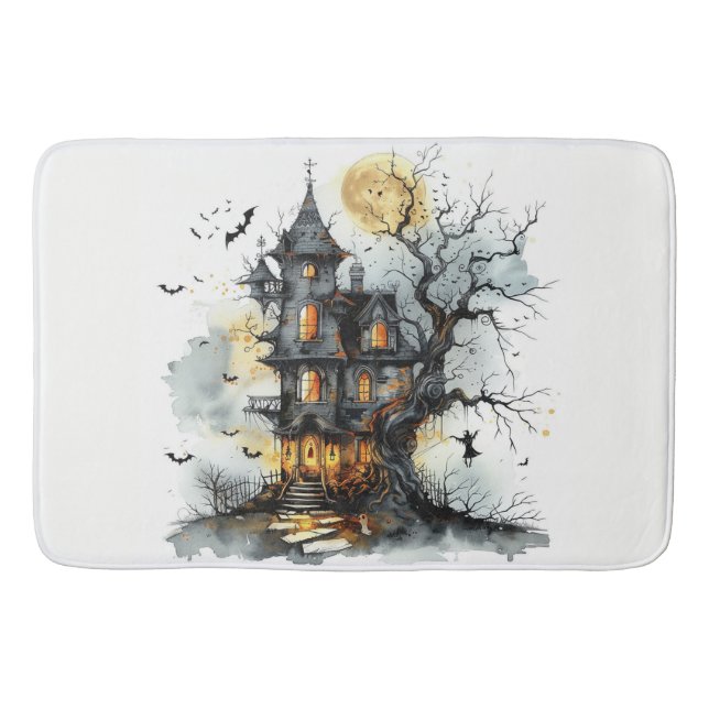 The Hollow Watchtower – Moonrise Over Dreadspire Bath Mat (Front)