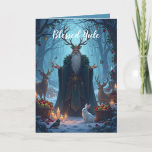 The Holly King welcomes in Yule Card