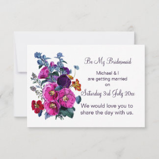 The Hollyhocks Collection Be My Bridesmaid Invitation
