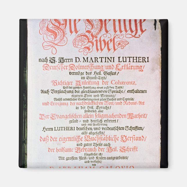The Holy Bible, Vol. I., 1681 Magnet (Front)