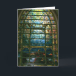 The Holy City Stained Glass by Tiffany Card<br><div class="desc">Louis Comfort Tiffany was known for his Art Nouveau and Aesthetic designs in decorative art stained glass and other materials. This beautiful window is located in the Brown Memorial Presbytarian Church in Baltimore. He made this window in memory of a well known and often quoted pastor of the time, Maltbie...</div>