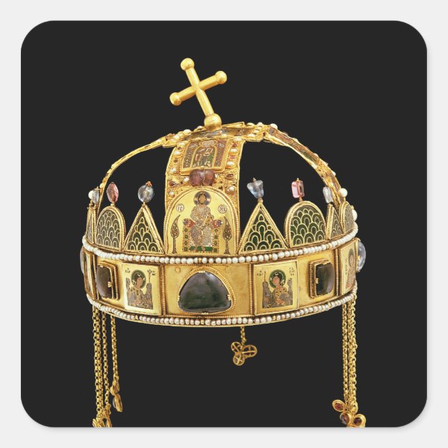 The Holy Crown of Hungary, 11th-12th century Square Sticker (Front)
