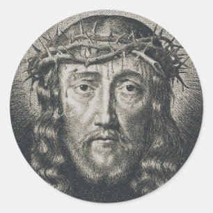 The Holy Face crowned with thorns Classic Round Sticker