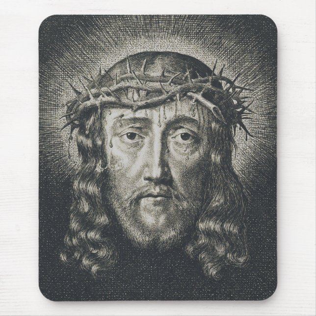 The Holy Face crowned with thorns Mouse Mat (Front)