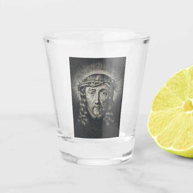 The Holy Face crowned with thorns Shot Glass (Front)