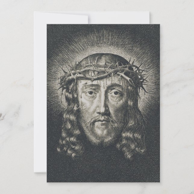 The Holy Face crowned with thorns Thank You Card (Front)