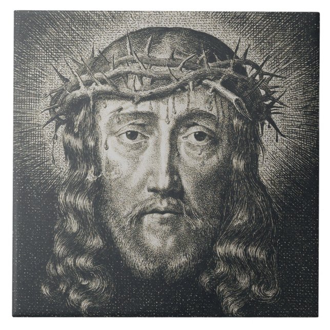 The Holy Face crowned with thorns Tile (Front)