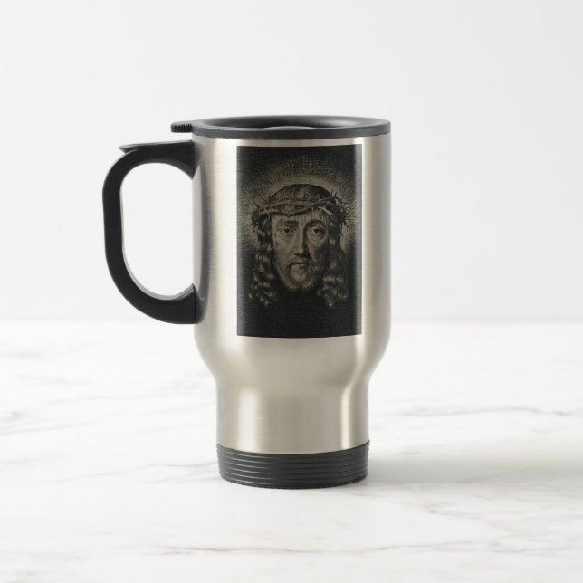 The Holy Face crowned with thorns Travel Mug (Left)