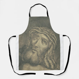 The Holy Face Of Jesus Monochromatic Art Apron