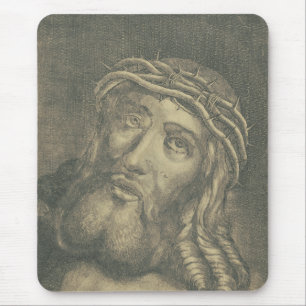 The Holy Face Of Jesus Monochromatic Art Mouse Mat