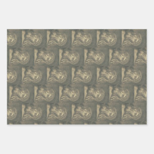 The Holy Face Of Jesus Monochromatic Art Wrapping Paper Sheet