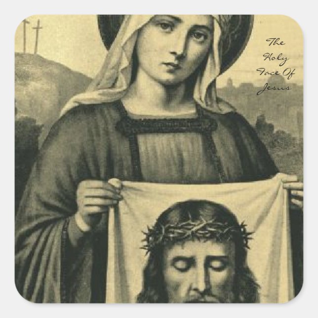 The Holy Face Of Jesus Square Sticker (Front)