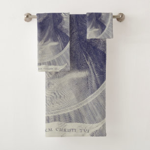 The Holy Face Of Jesus With Crown Of Thorns Art Bath Towel Set