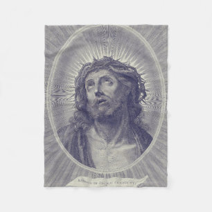 The Holy Face Of Jesus With Crown Of Thorns Art Fleece Blanket