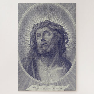 The Holy Face Of Jesus With Crown Of Thorns Art Jigsaw Puzzle