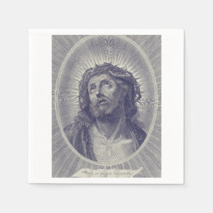 The Holy Face Of Jesus With Crown Of Thorns Art Napkin