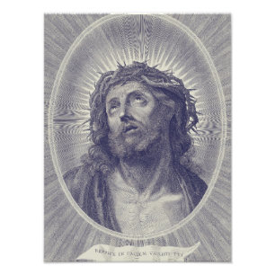 The Holy Face Of Jesus With Crown Of Thorns Art Photo Print