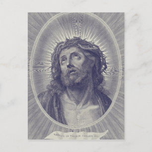 The Holy Face Of Jesus With Crown Of Thorns Art Postcard