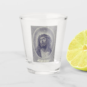 The Holy Face Of Jesus With Crown Of Thorns Art Shot Glass