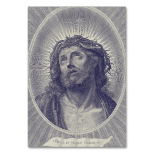 The Holy Face Of Jesus With Crown Of Thorns Art Table Number