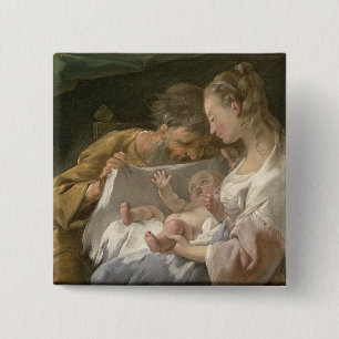 The Holy Family, 18th century 15 Cm Square Badge