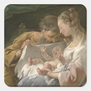 The Holy Family, 18th century Square Sticker