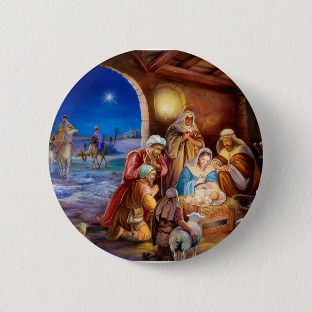 The holy family 6 cm round badge (Front)