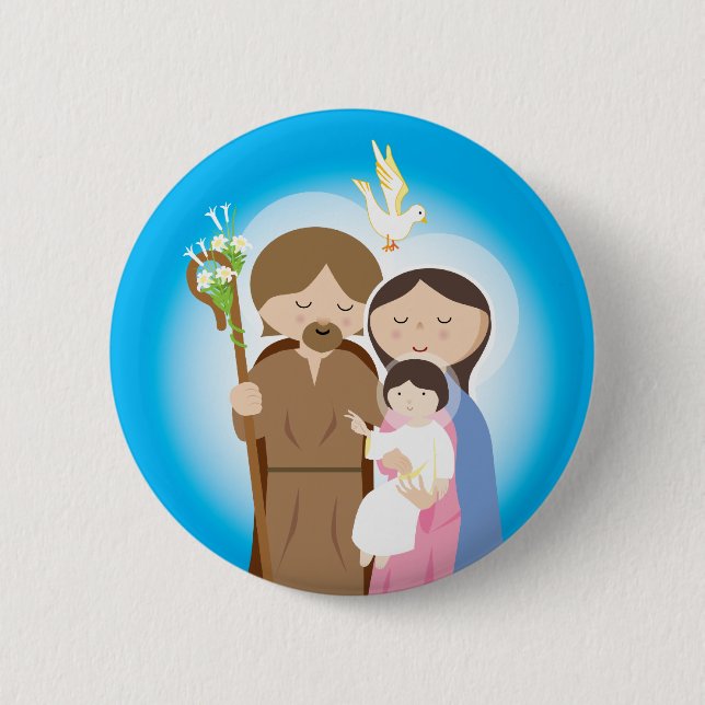The Holy Family 6 Cm Round Badge (Front)