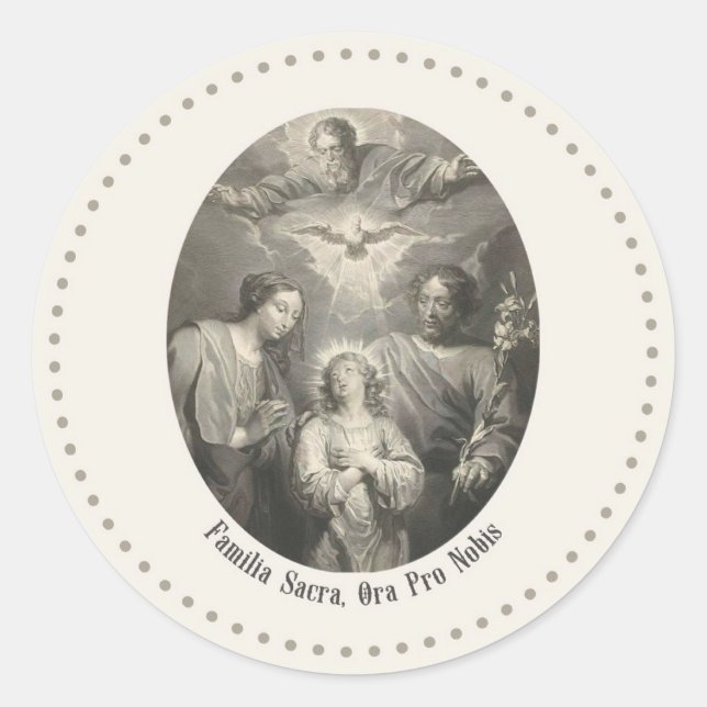 The Holy Family And Holy Trinity Round Sticker (Front)
