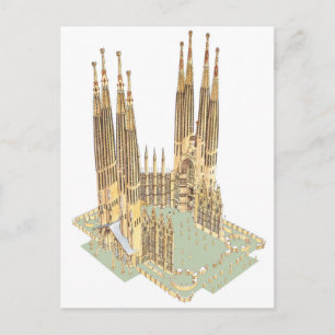 The Holy Family Antonio Gaudi. Barcelona Spain Postcard