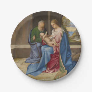 The Holy Family by Giorgione Paper Plate