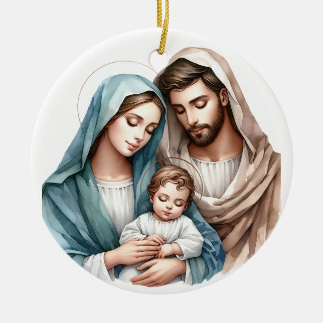 The Holy Family Ceramic Tree Decoration (Front)