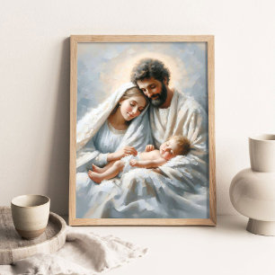 The Holy Family, Christian Painting, Nativity Art, Poster