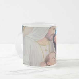 The Holy Family: Divine Love Portrait Frosted Glass Coffee Mug