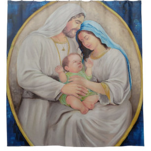 The Holy Family: Divine Love Portrait Shower Curtain
