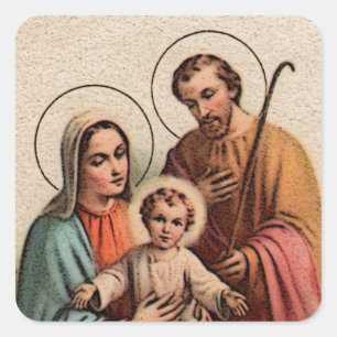 The Holy Family - Jesus, Mary, and Joseph Square Sticker